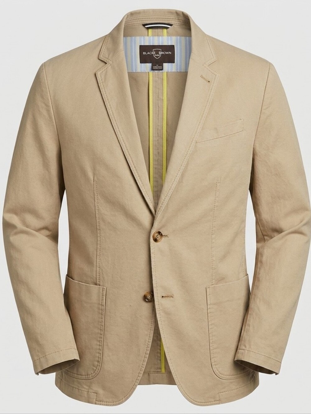 Black Brown 1826 Tan Minimalist Cotton Linen Casual Men Office Spring Blazer L